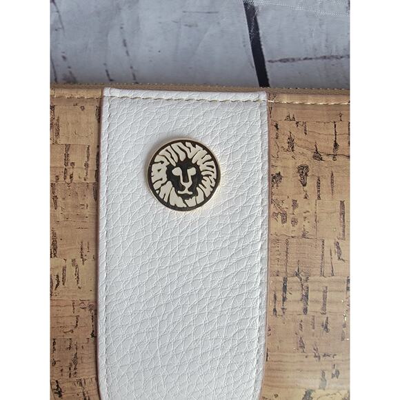 Anne Klein Cork with White Leather Wallet Wristlet READ - Picture 2 of 14